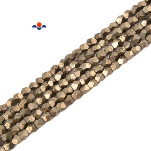 Natural Pyrite Faceted Nugget Beads Size 6-7mm 15.5'' Strand Natural Pyrite Faceted Nugget Beads Size 6-7mm 15.5'' Strand