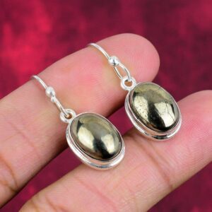 Apache Gold Pyrite Gemstone Silver Earrings, 925 Sterling Silver Earrings, Minimalist Stylish Earring, Handmade Jewelry, Best Friend Gifts Apache Gold Pyrite Gemstone Silver Earrings, 925 Sterling Silver Earrings, Minimalist Stylish Earring, Handmade Jewelry, Best Friend Gifts