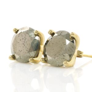 Classic Raw Pyrite Gemstone Earrings · Raw Stone Stud Earrings · 14k Gold Pyrite Earrings · 18k Gold Semiprecious Earrings