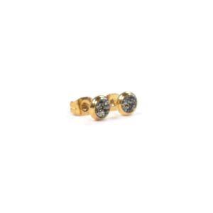 Pyrite Crushed Stone Gold Plated Stud Earrings 3 Sizes! Fools Gold Pyrite Crushed Stone Gold Plated Stud Earrings 3 Sizes! Fools Gold