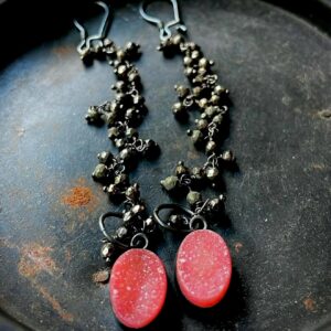 Pyrite earrings, druzy earrings, dangle earrings Pyrite earrings, druzy earrings, dangle earrings