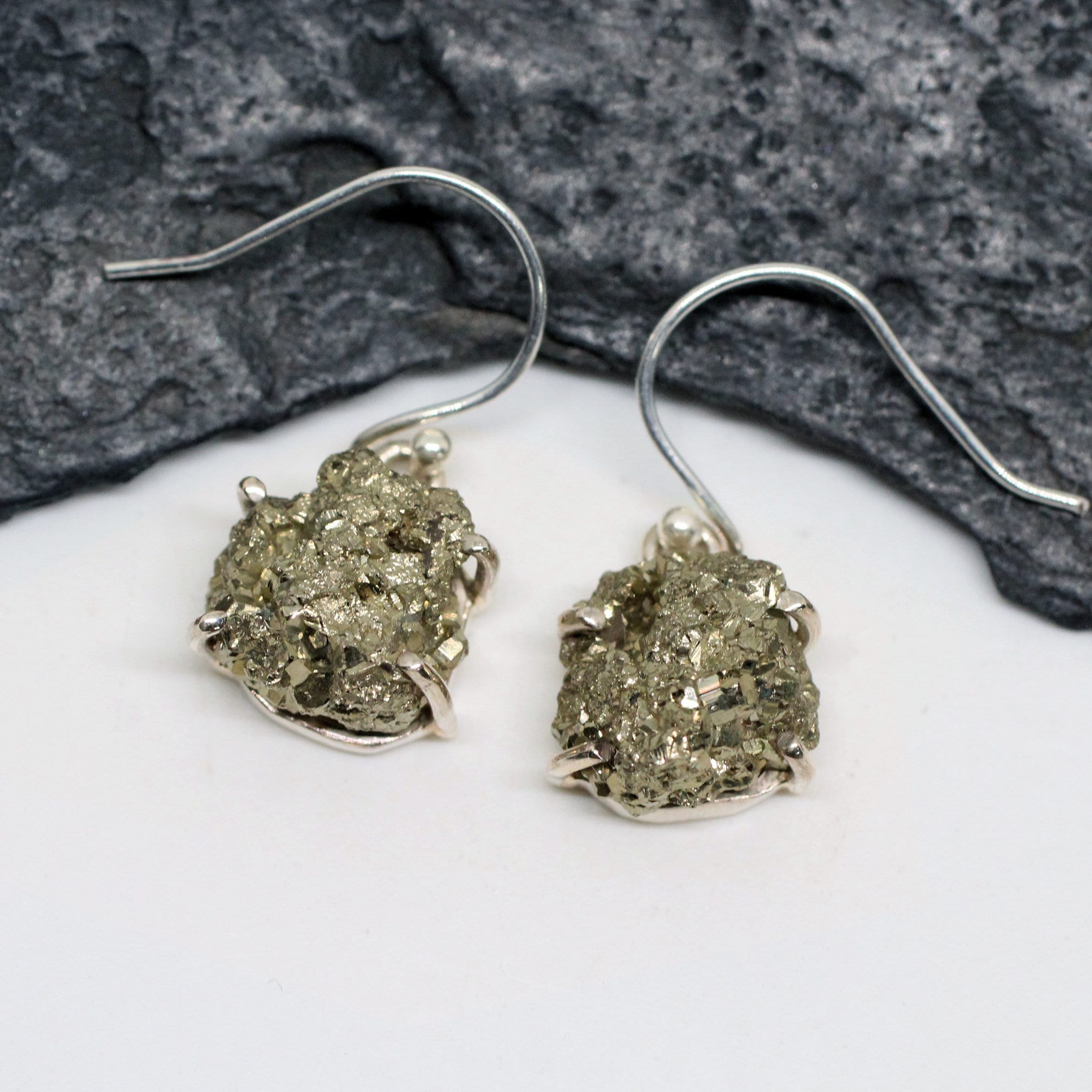 Gold Dust - Beautiful Pyrite Druzy (drusy) Sterling Silver Earrings Gold Dust - Beautiful Pyrite Druzy (drusy) Sterling Silver Earrings