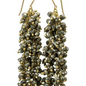 Natural Pyrite Earrings 14k solid gold or filled 2 Inches Long Natural dense cluster stones faceted Teardrops Simple Earthy Neutral Natural Pyrite Earrings 14k solid gold or filled 2 Inches Long Natural dense cluster stones faceted Teardrops Simple Earthy Neutral