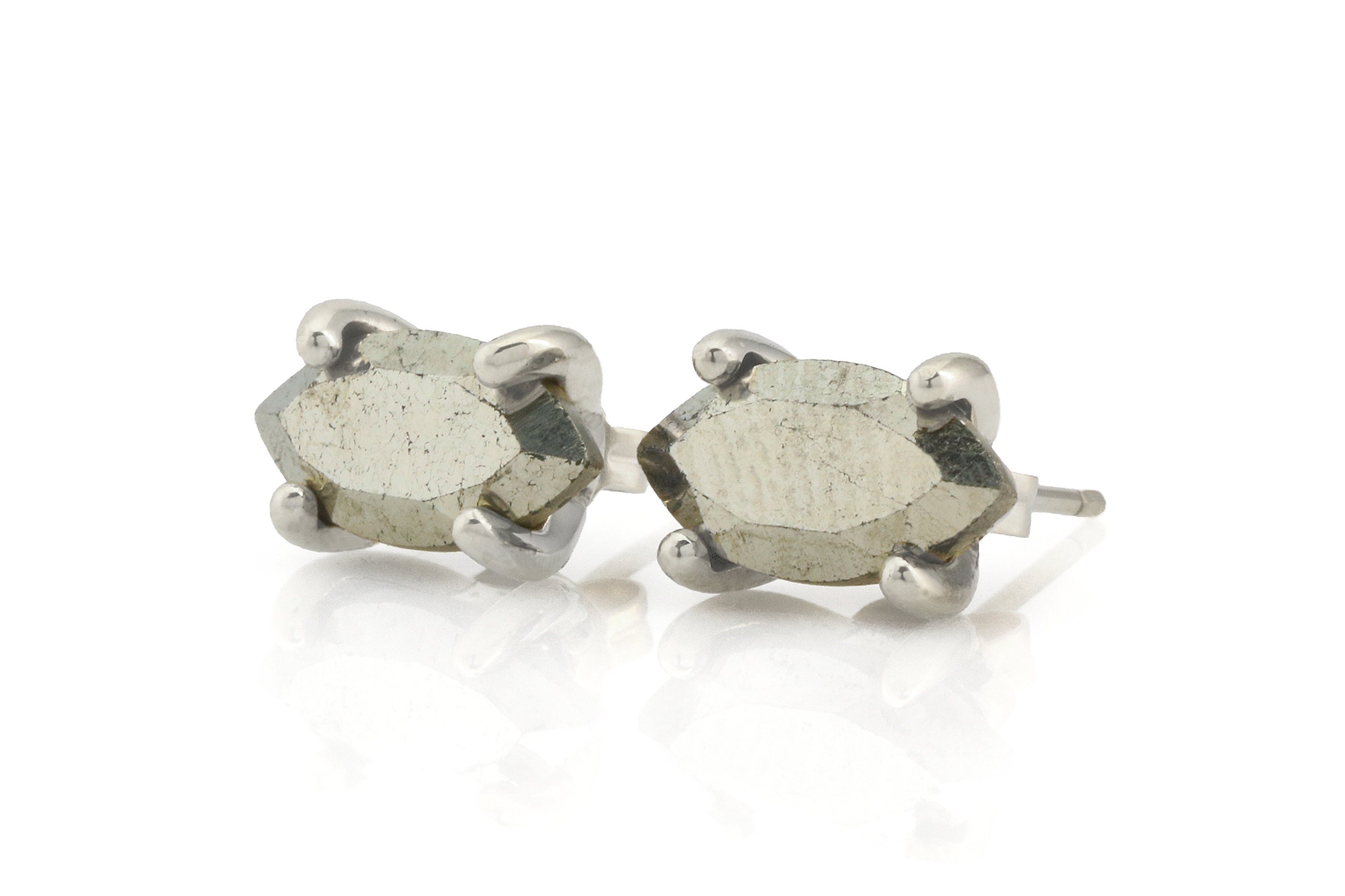 Sterling Silver Stud Earrings · Grey Pyrite Earrings · Raw Pyrite Earrings Studs · Birthday Gift Earrings · Bridesmaid Gifts Earrings