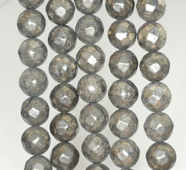 10mm Iron Pyrite Gemstone Faceted Round Loose Beads 7.5 Inch Half Strand (90189011-b79) 10mm Iron Pyrite Gemstone Faceted Round Loose Beads 7.5 Inch Half Strand (90189011-b79)