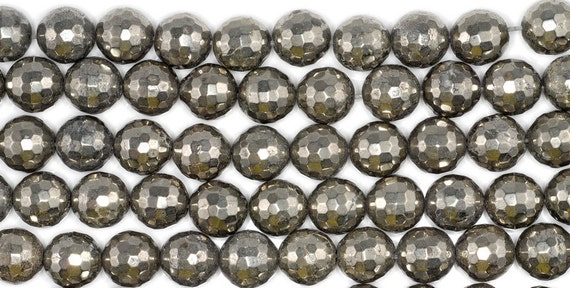 12mm Palazzo Iron Pyrite Gemstone Faceted Round 12mm Loose Beads 15.5 Inch Full Strand Lot 1,2,6,12 And 20 (90145787-402)