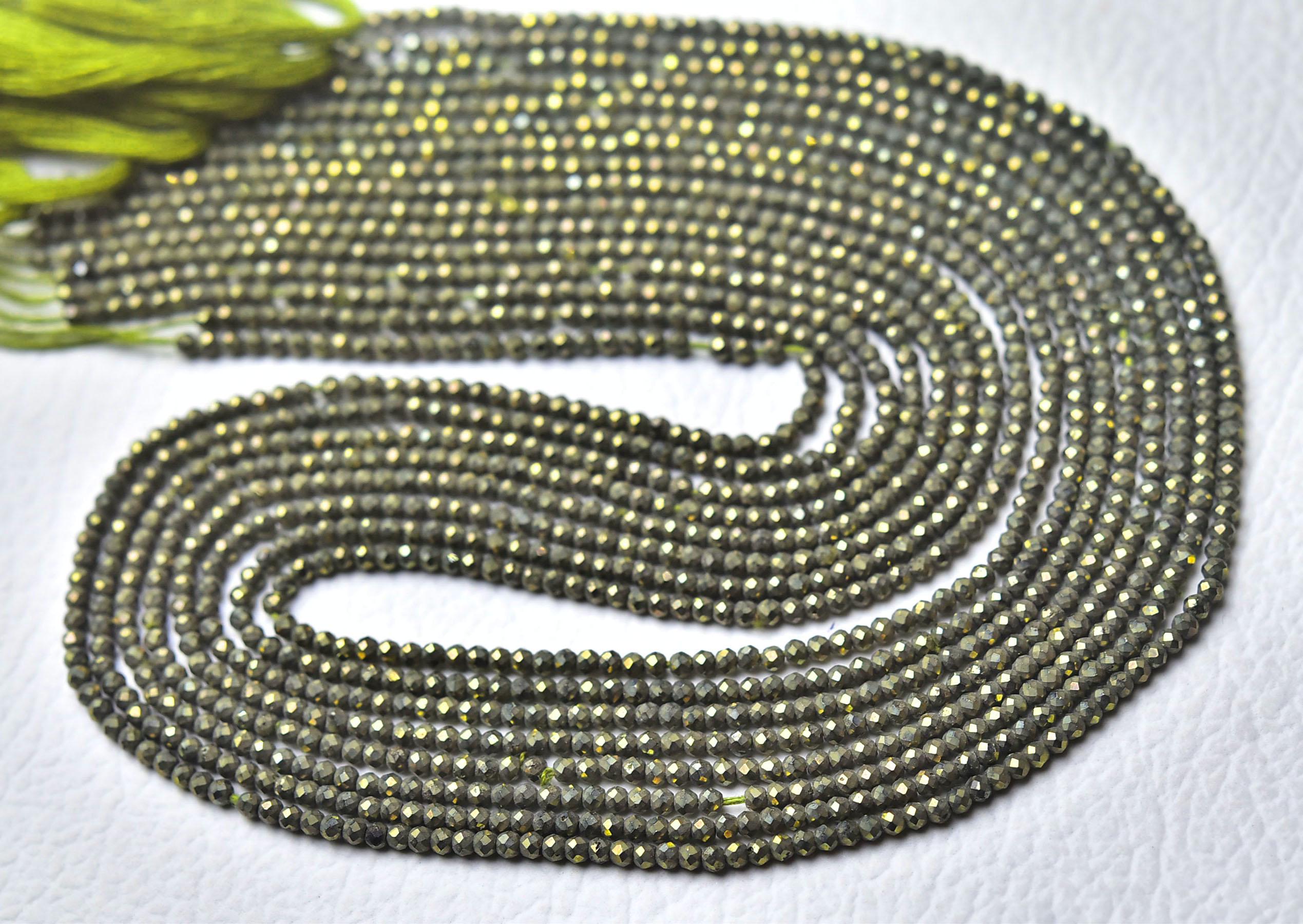 13 Inch Natural Pyrite Rondelle Beads 2mm Faceted Micro Cut Rondelle Gemstone Beads Pyrite Beads Semi Precious Gems Roundelle Jewelry No2656