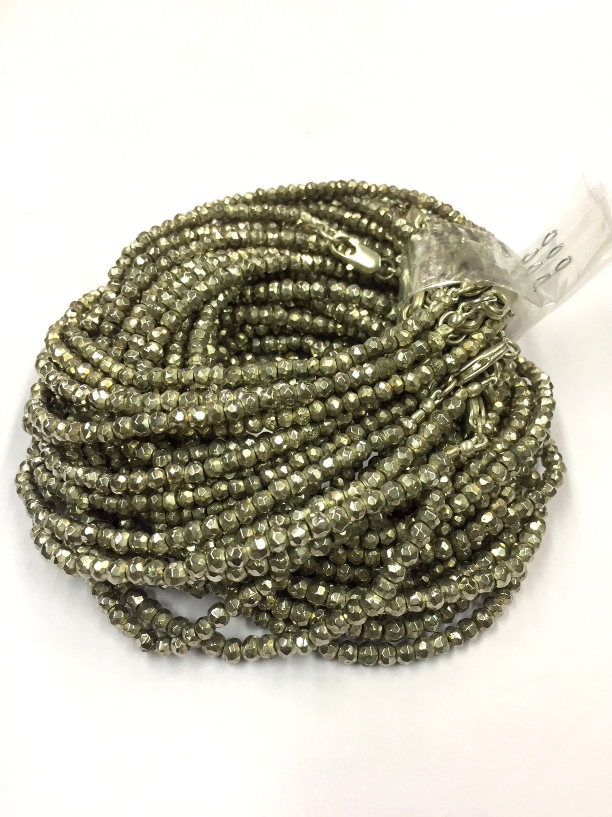 17 Inches Strand Beautiful Israel Cutting Beads Silver Pyrite Faceted Rondelle Beads 4mm Gemstone Beads