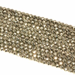 2mm Palazzo Iron Pyrite Gemstone Grade Aaa Faceted Round 2mm Loose Beads 15 Inch Full Strandlot 1,2,6,12 And 50 (90183465-147)