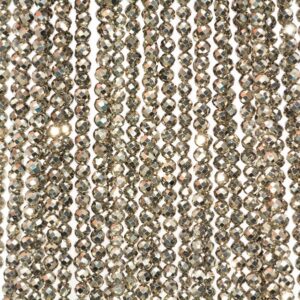 2mm Palazzo Iron Pyrite Gemstone Grade Aaa Micro Faceted Round 2mm Loose Beads 15 Inch Full Strand (90183465-147)