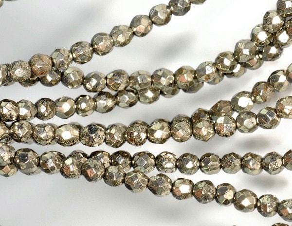 3mm Palazzo Iron Pyrite Gemstone Grade Aa Faceted Round 3mm Loose Beads 16 Inch Full Strand (90114690-147)