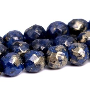 4mm Dark Blue Pyrite Beads Grade Aaa Natural Gemstone Faceted Round Loose Beads 15" / 7.5" Bulk Lot Options (102149 )