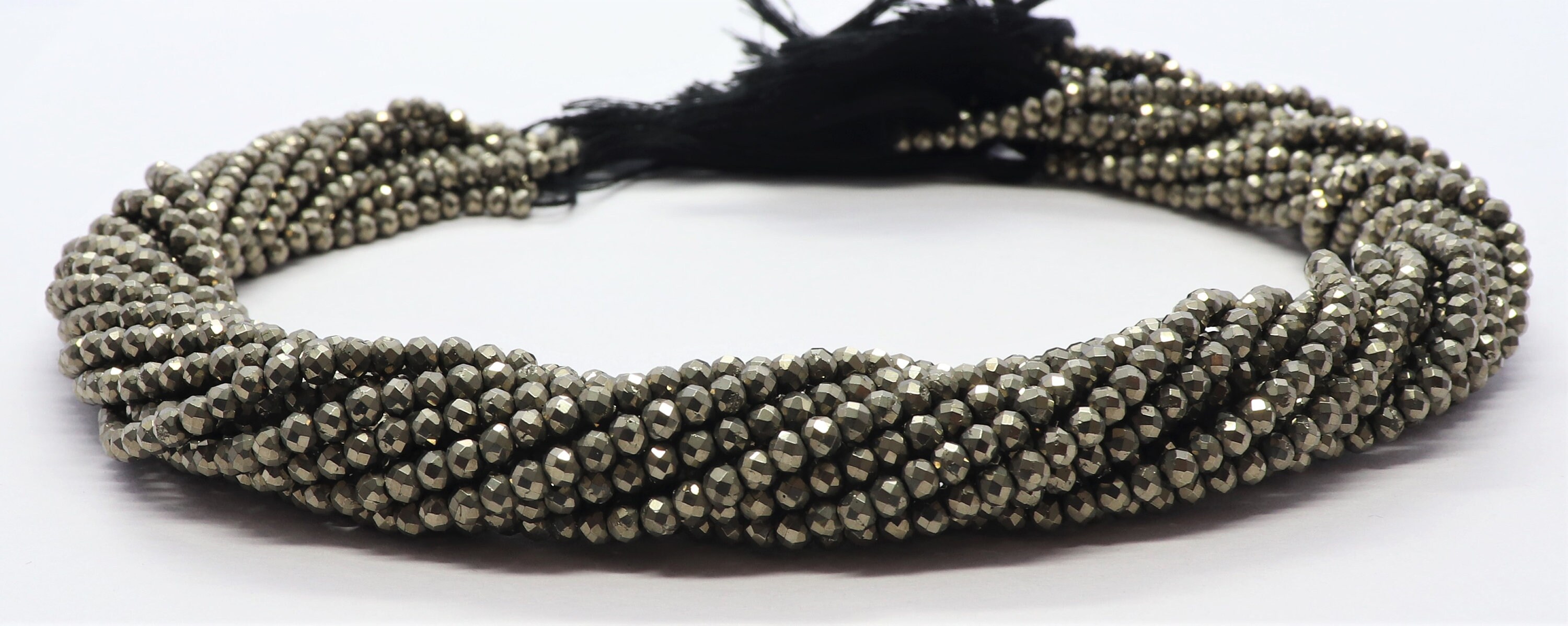 Aaa Natural Golden Pyrite Faceted Rondelle Beads, 3 Mm Pyrite Beads, 13 Inch Wholesale Rondelle Golden Pyrite Beads