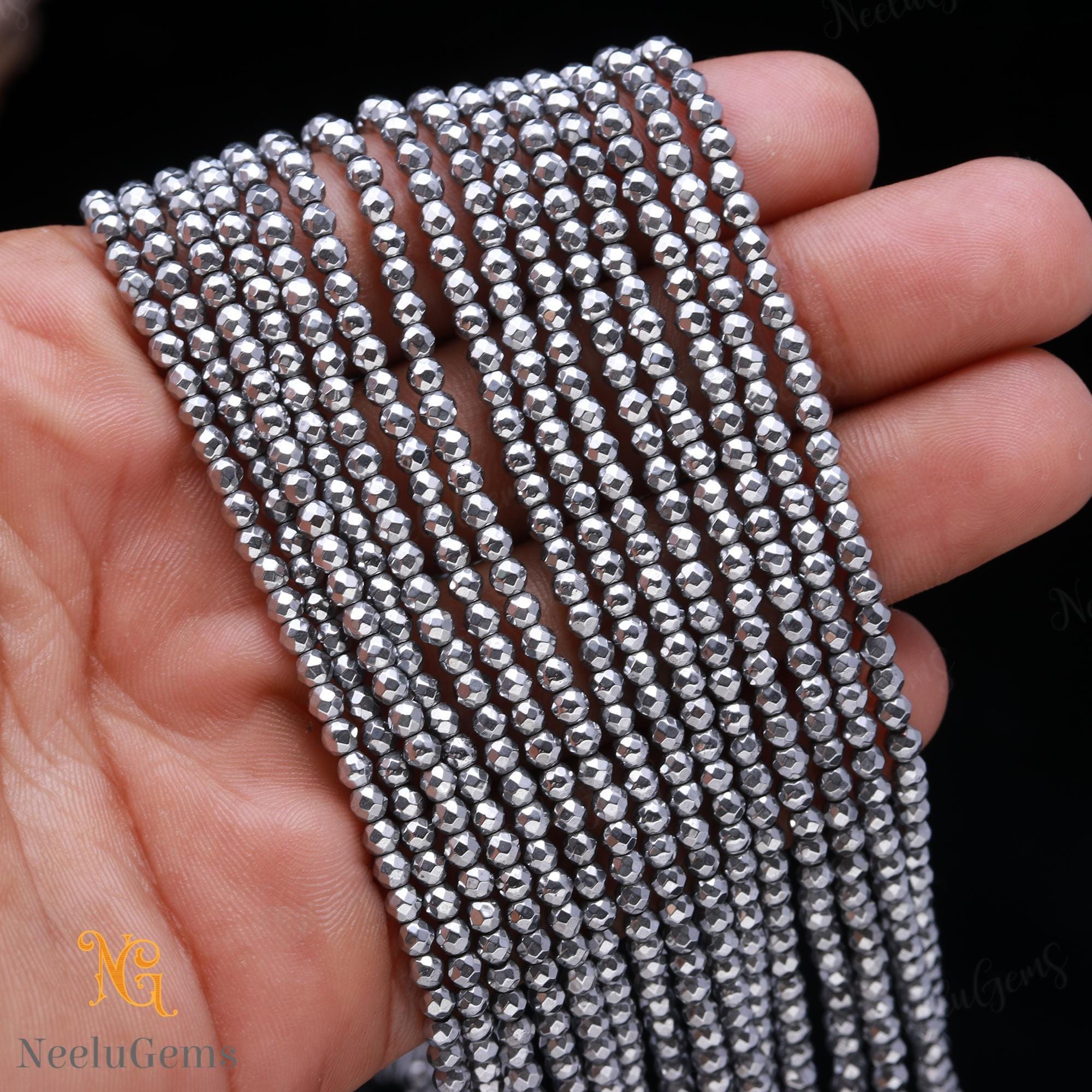Aaa+ Natural Silver Pyrite Microcut Faceted Beads,3-4 Mm Pyrite Tiny Rondelle Beads,13"gemstone Beads For Handmade Jewelry