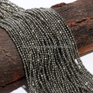 Pyrite Beads, Natural Micro Pyrite Faceted 2-2.50 Mm Rounds Beads, 13" Bead Strand Diamond Cut Gemstone Jewelry Making For Craft Beads, Gift Pyrite Beads, Natural Micro Pyrite Faceted 2-2.50 Mm Rounds Beads, 13" Bead Strand Diamond Cut Gemstone Jewelry Making For Craft Beads, Gift