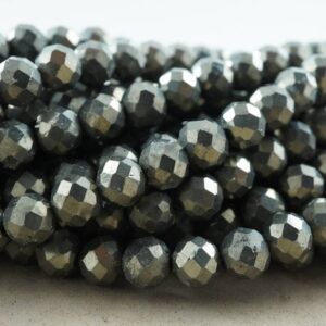 Pyrite Beads (rondelle)(faceted)(6x5mm)(15.5"strand)