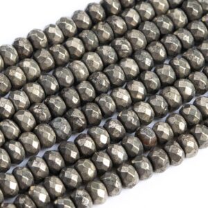 Copper Pyrite Loose Beads Faceted Rondelle Shape 2x1.5mm 3x2mm 4x3mm 6x4mm 8x5mm