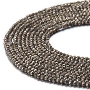 Gold Pyrite Faceted Round Beads 2mm 3mm 4mm 15.5" Strand