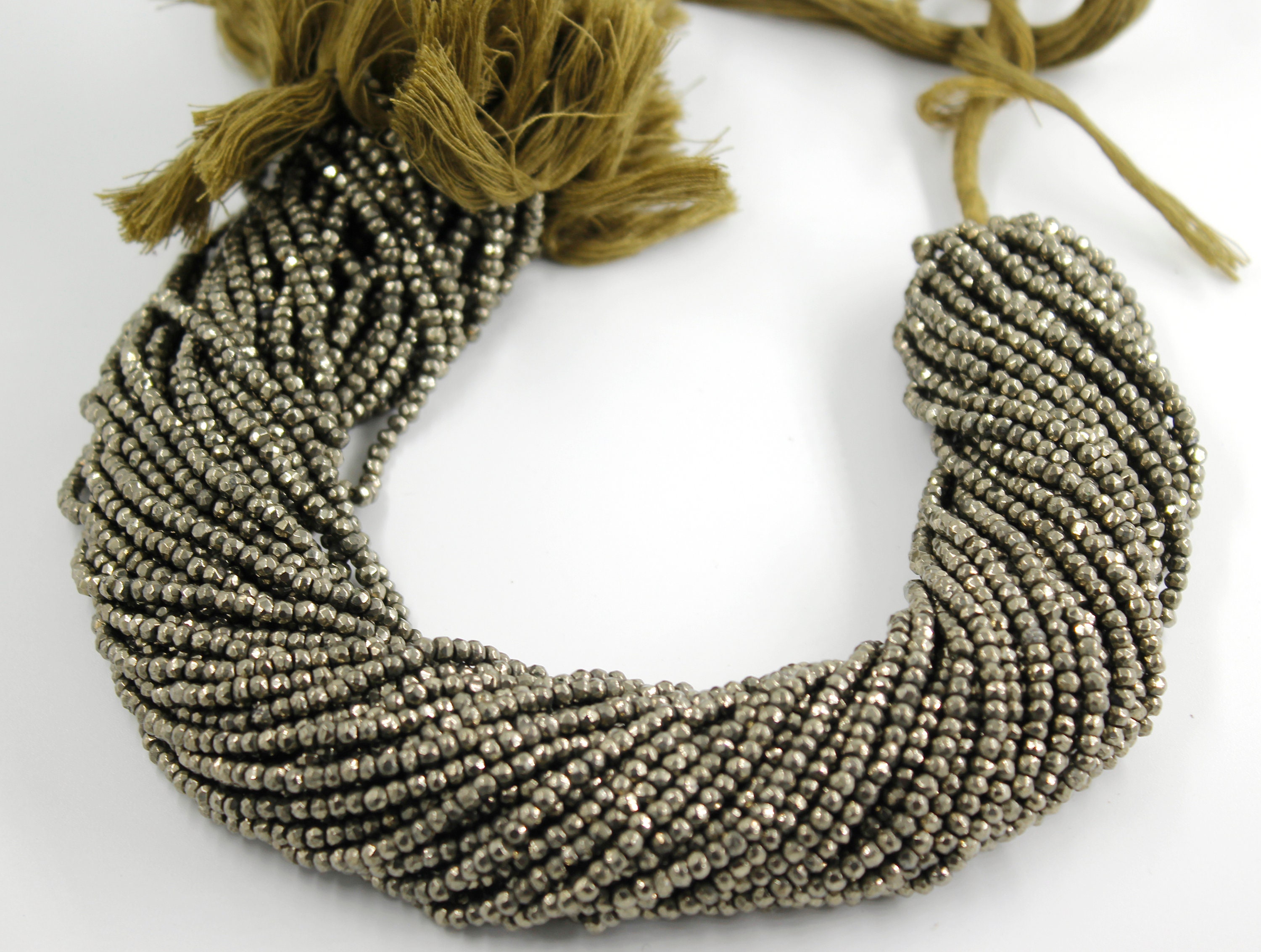 Natural Pyrite Faceted Rondelle Beads, 4 Mm Pyrite Rondelle Beads, Aaa Pyrite Gemstone Beads, Pyrite Beads For Making Jewelry Wholesaler