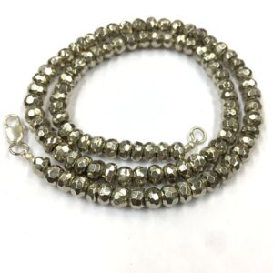 Natural Faceted Silver Pyrite Rondelle Beads 7mm Gemstone Beads 18" Strand Wholesale Price