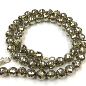 Natural Faceted Silver Pyrite Round Beads 8-9mm Gemstone Beads 18" Strand Wholesale Price