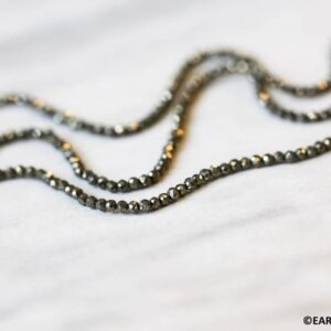 XS/ Pyrite 2mm Faceted Round beads 15.5" strand Plated gemstone for jewelry making