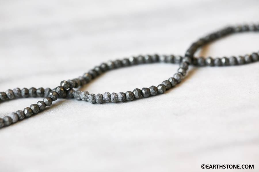Xs/ Pyrite 3mm Faceted Rondelle Beads 13" Strand Natural Gemstone For Jewelry Making