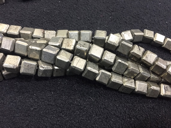Natural Faceted Pyrite Cube Beads - Bronze Gemstone Beads - 10mm Cube Beads - Jewelry Making Supplies - Wholesale Gemstone Beads Natural Faceted Pyrite Cube Beads - Bronze Gemstone Beads - 10mm Cube Beads - Jewelry Making Supplies - Wholesale Gemstone Beads