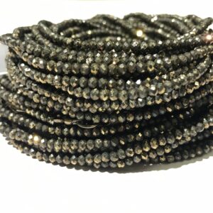 27 Strands Bumper Sale! Aaa+ Quality Pyrite Gemstone Beads / natural 3mm 18” Round Shape Pyrite Necklaces / 3mm Faceted Pyrite Stone Beads / rare