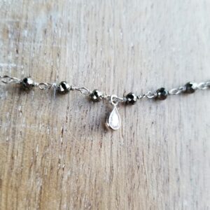 Pyrite Beaded Gemstone Necklace Sterling Silver Necklace, 16 Inch Necklace, Dainty Gemstone Choker Necklace, Minimalist Layering Necklace Pyrite Beaded Gemstone Necklace Sterling Silver Necklace, 16 Inch Necklace, Dainty Gemstone Choker Necklace, Minimalist Layering Necklace