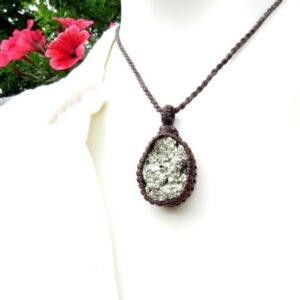 Pyrite Necklace, Pyrite Druzy Necklace, Self-confidence Crystals, Meditation Crystals, Root Chakra Crystals, Macrame Necklace Pyrite Necklace, Pyrite Druzy Necklace, Self-confidence Crystals, Meditation Crystals, Root Chakra Crystals, Macrame Necklace
