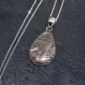 Gold Rush - Natural Feather Pyrite Sterling Silver Necklace Gold Rush - Natural Feather Pyrite Sterling Silver Necklace