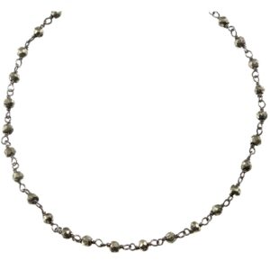 Iron Pyrite Necklace Chain Link Beaded Oxidized Black Silver Plate Faceted or Sterling Silver 18 20 Inches Natural Bronze Simple Dainty Iron Pyrite Necklace Chain Link Beaded Oxidized Black Silver Plate Faceted or Sterling Silver 18 20 Inches Natural Bronze Simple Dainty