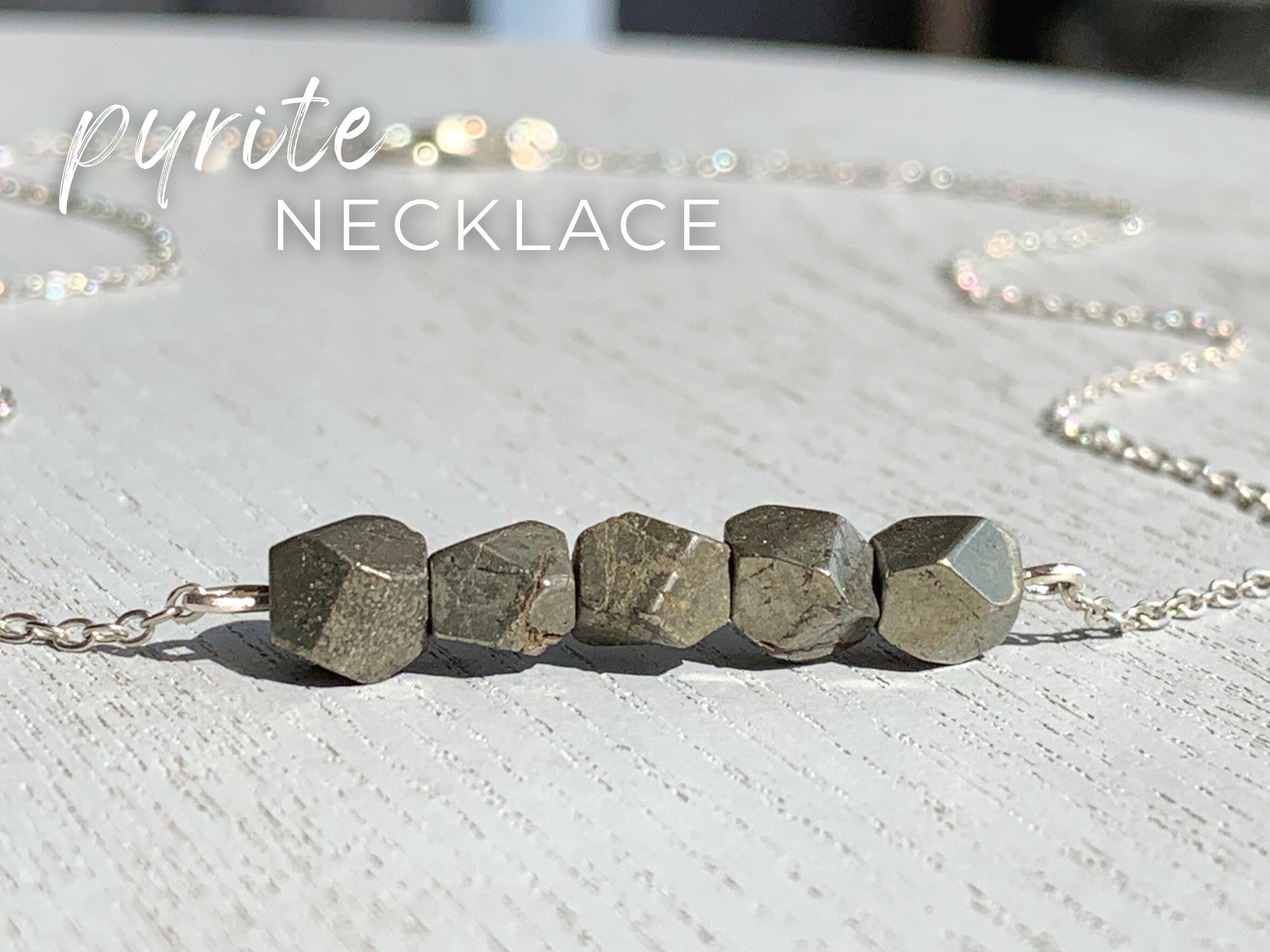 Natural Pyrite Crystal Necklace Silver Or Gold Rock Necklace, Rough Stone Necklace, Manifestation Gift For Mom, Girlfriend, Wife, Daughter