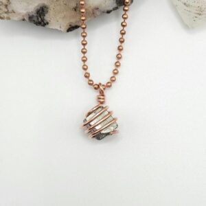 Raw Pyrite Necklace In Copper: Money Attracting & Protection Crystal Raw Pyrite Necklace In Copper: Money Attracting & Protection Crystal