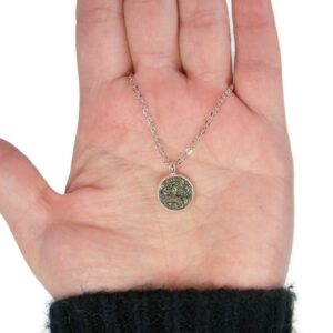 Pyrite Silver Plated 18" Crushed Stone Dainty Necklace Pyrite Silver Plated 18" Crushed Stone Dainty Necklace