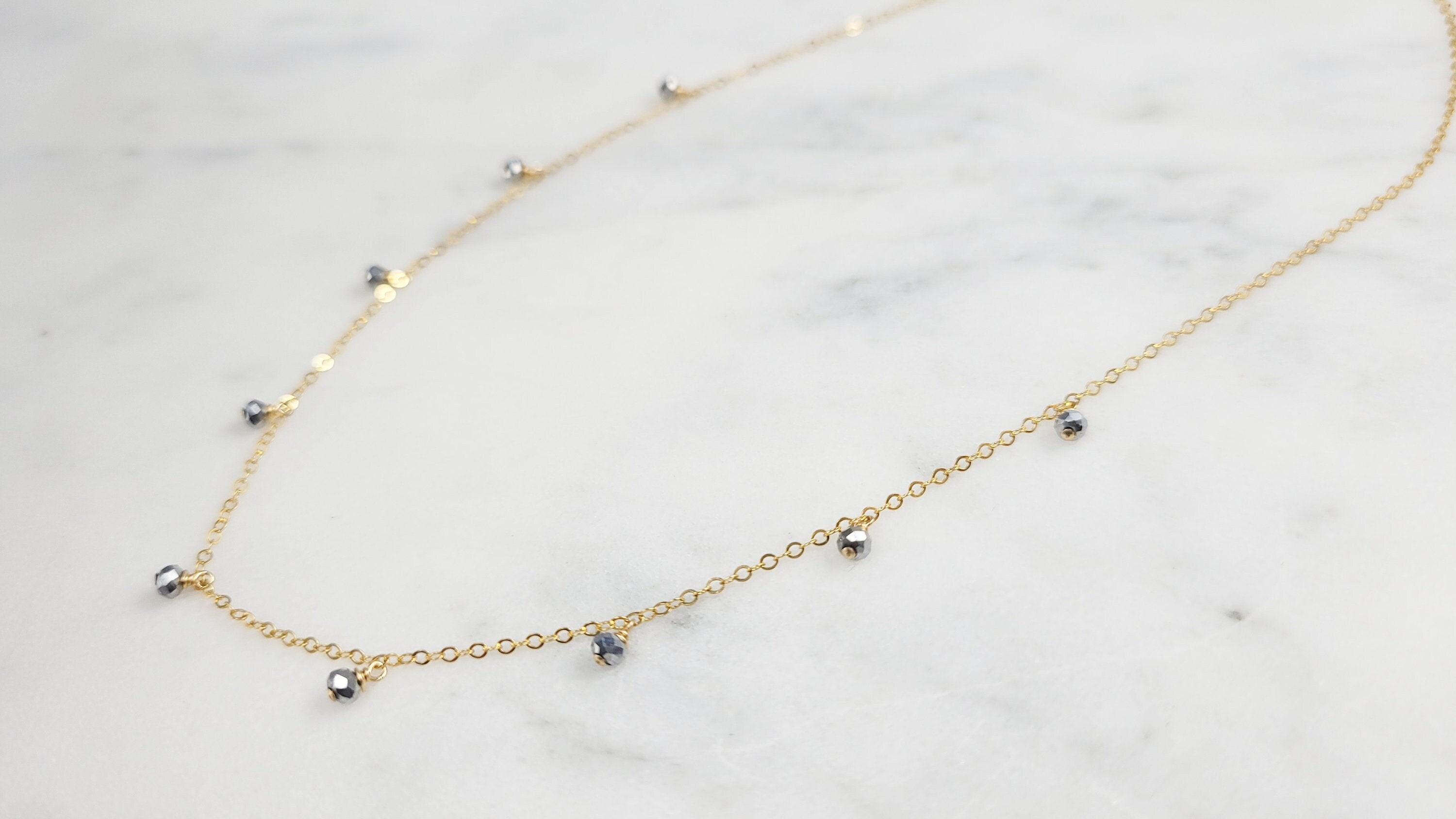 Silver Pyrite Necklace, Two-toned Necklace / Handmade Jewelry / Simple Gold Necklace, Two-toned Choker, Necklaces For Women, Dainty Choker Silver Pyrite Necklace, Two-toned Necklace / Handmade Jewelry / Simple Gold Necklace, Two-toned Choker, Necklaces For Women, Dainty Choker