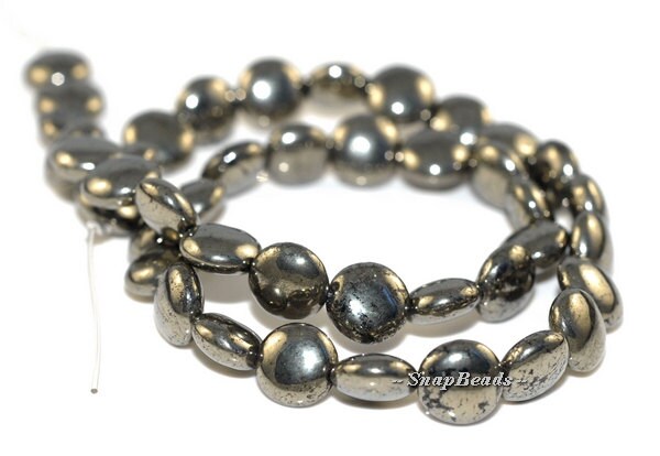 10mm Iron Pyrite Gemstones Circle Coin Button 10mm Loose Beads 7.5inch Half Strand (90106973-107) 10mm Iron Pyrite Gemstones Circle Coin Button 10mm Loose Beads 7.5inch Half Strand (90106973-107)