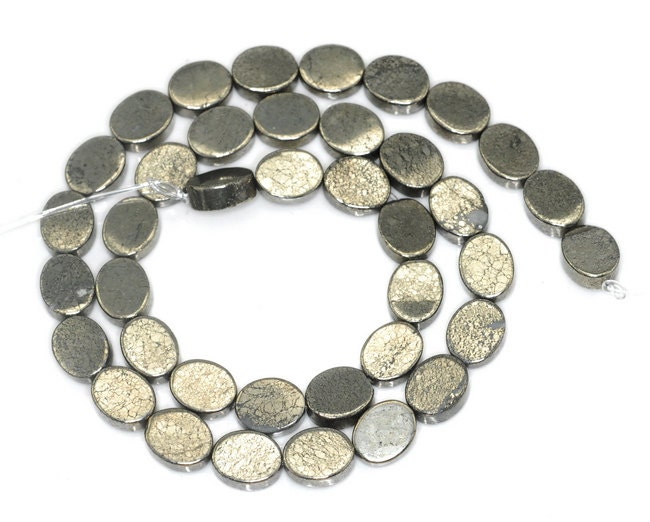 10x8mm Palazzo Iron Pyrite Gemstone Flat Oval Loose Beads 15.5 Inch Full Strand (90189319-353) 10x8mm Palazzo Iron Pyrite Gemstone Flat Oval Loose Beads 15.5 Inch Full Strand (90189319-353)