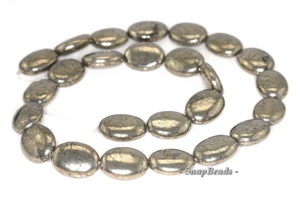 16x12mm Palazzo Iron Pyrite Gemstone Flat Oval 16x12mm Loose Beads 7.5 Inch Half Strand (90144998-418) 16x12mm Palazzo Iron Pyrite Gemstone Flat Oval 16x12mm Loose Beads 7.5 Inch Half Strand (90144998-418)