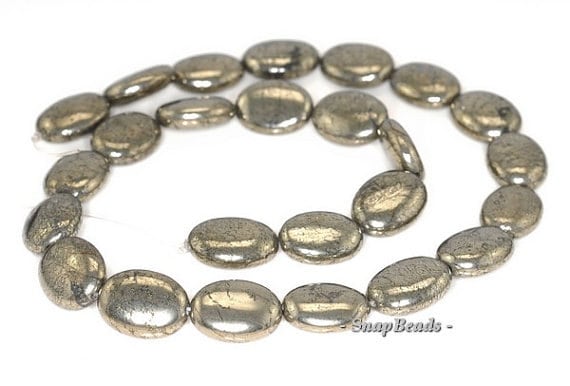 16x12mm Palazzo Iron Pyrite Gemstone Oval 16x12mm Loose Beads 15.5 Inch Full Strand Lot 1,2,6,12 And 20 (90145010-418)