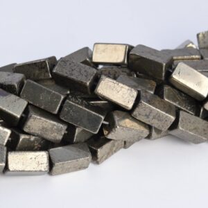 16x8MM Copper Pyrite Beads Square Tube Grade AAA Genuine Natural Gemstone Full Strand Loose Beads 15.5" BULK LOT 1,3,5,10,50 (104650-1267)