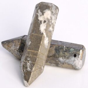 2 Pcs 30x8MM Copper Pyrite Beads Healing Hexagonal Pointed Grade AAA Genuine Natural Loose Beads BULK LOT 2,4,6,12 and 50 (105000-1400) 2 Pcs 30x8MM Copper Pyrite Beads Healing Hexagonal Pointed Grade AAA Genuine Natural Loose Beads BULK LOT 2,4,6,12 and 50 (105000-1400)