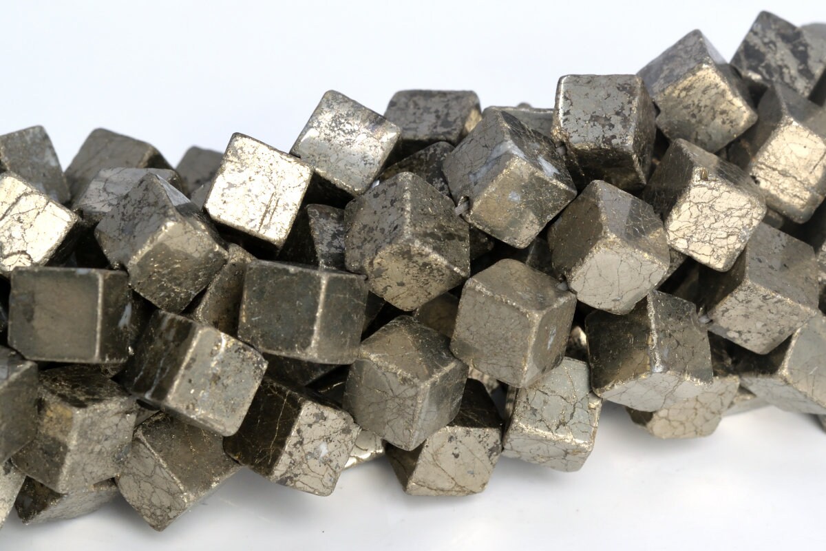 8mm Copper Pyrite Beads Cube Grade Aaa Genuine Natural Gemstone Full Strand Loose Beads 15" Bulk Lot 1,3,5,10 And 50 (104997-1389)
