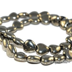 8MM LOVE Iron Pyrite Gemstones Puffed Love Heart Loose Beads 7.5 inch Half Strand (90106964-412) 8MM LOVE Iron Pyrite Gemstones Puffed Love Heart Loose Beads 7.5 inch Half Strand (90106964-412)