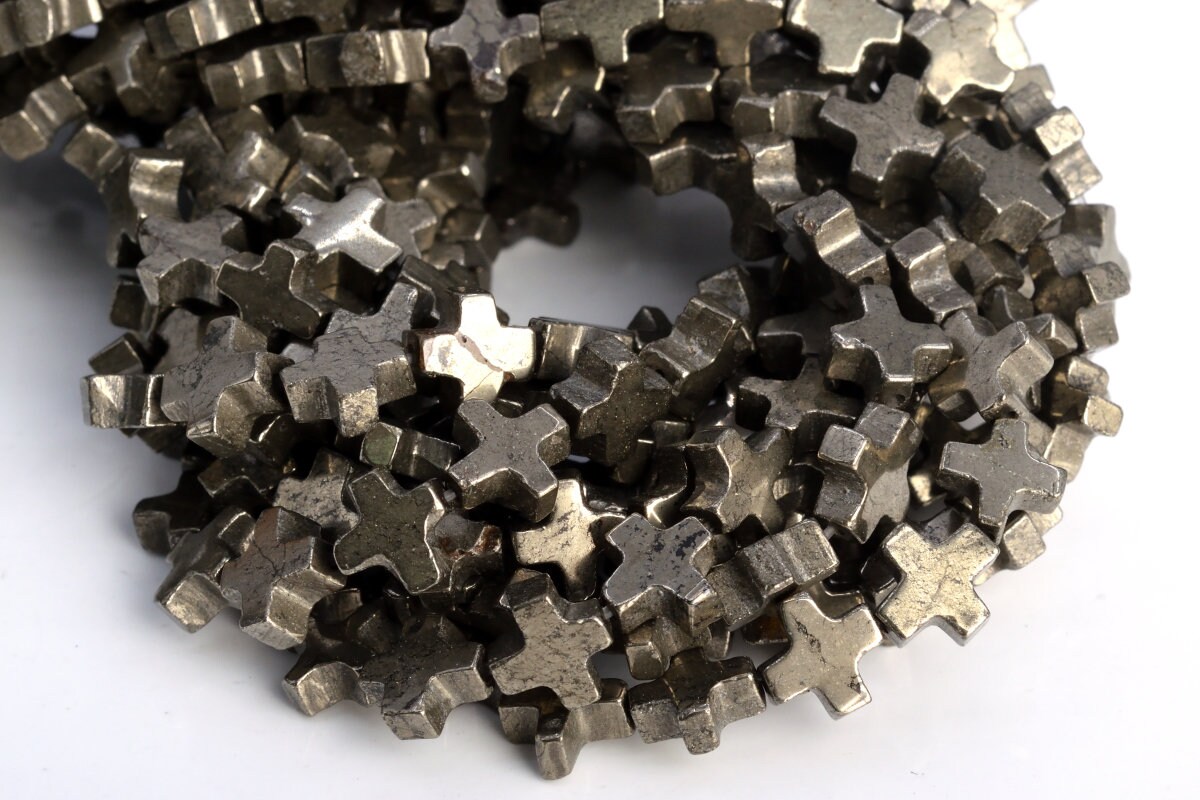 8x8mm Copper Pyrite Beads Cross Grade Aaa Genuine Natural Gemstone Half Strand Loose Beads 7.5" Bulk Lot 1,3,5,10 And 50 (104778h-1304)