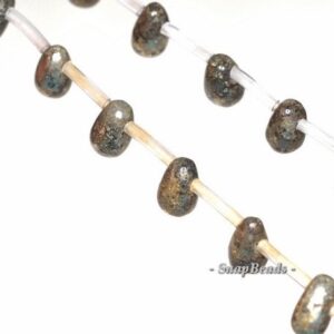 9x6mm Iron Pyrite Intrusion Gemstone Black Gold Teardrop 9x6mm Loose Beads 7.5 inch Half Strand (90144888-415) 9x6mm Iron Pyrite Intrusion Gemstone Black Gold Teardrop 9x6mm Loose Beads 7.5 inch Half Strand (90144888-415)