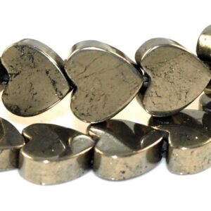 LOVE 8MM Palazzo Pyrite Gemstones, Love Heart 8X8MM Loose Beads 16 inch Full Strand (90107067-107) LOVE 8MM Palazzo Pyrite Gemstones, Love Heart 8X8MM Loose Beads 16 inch Full Strand (90107067-107)