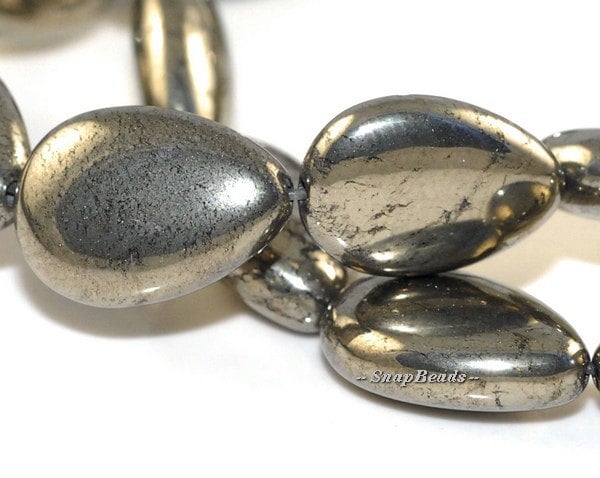 Palazzo Iron Pyrite Gemstones Pear Teardrop 14x10mm Loose Beads 15.5 Inch Full Strand (90107065-107)