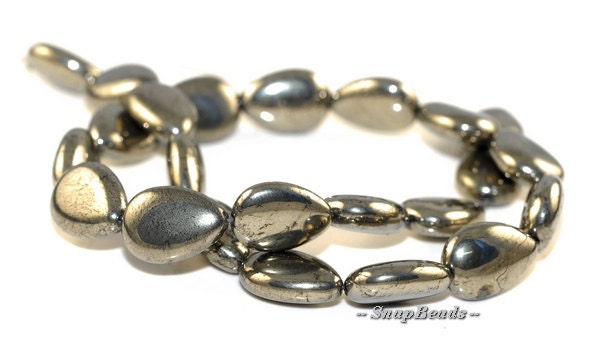 Teardrop Iron Pyrite Gemstones Pear Teardrop 18x13mm Loose Beads 7.5 Inch Half Strand (90106967-107) Teardrop Iron Pyrite Gemstones Pear Teardrop 18x13mm Loose Beads 7.5 Inch Half Strand (90106967-107)